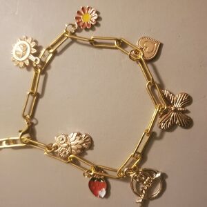Handmade by my daughter. Gold Charm Bracelet.